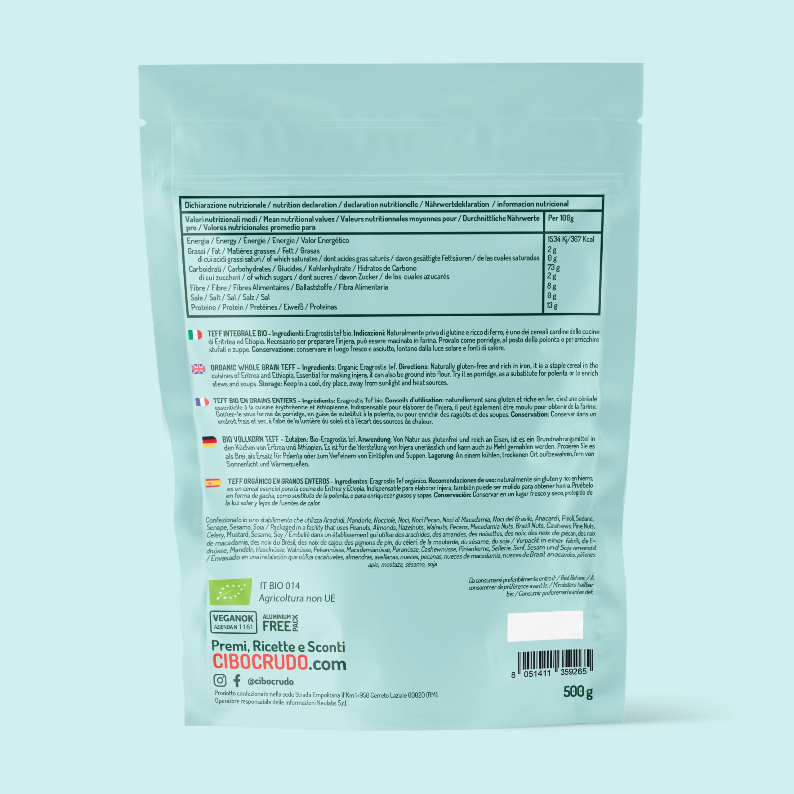 Teff Integrale Crudo Bio 2