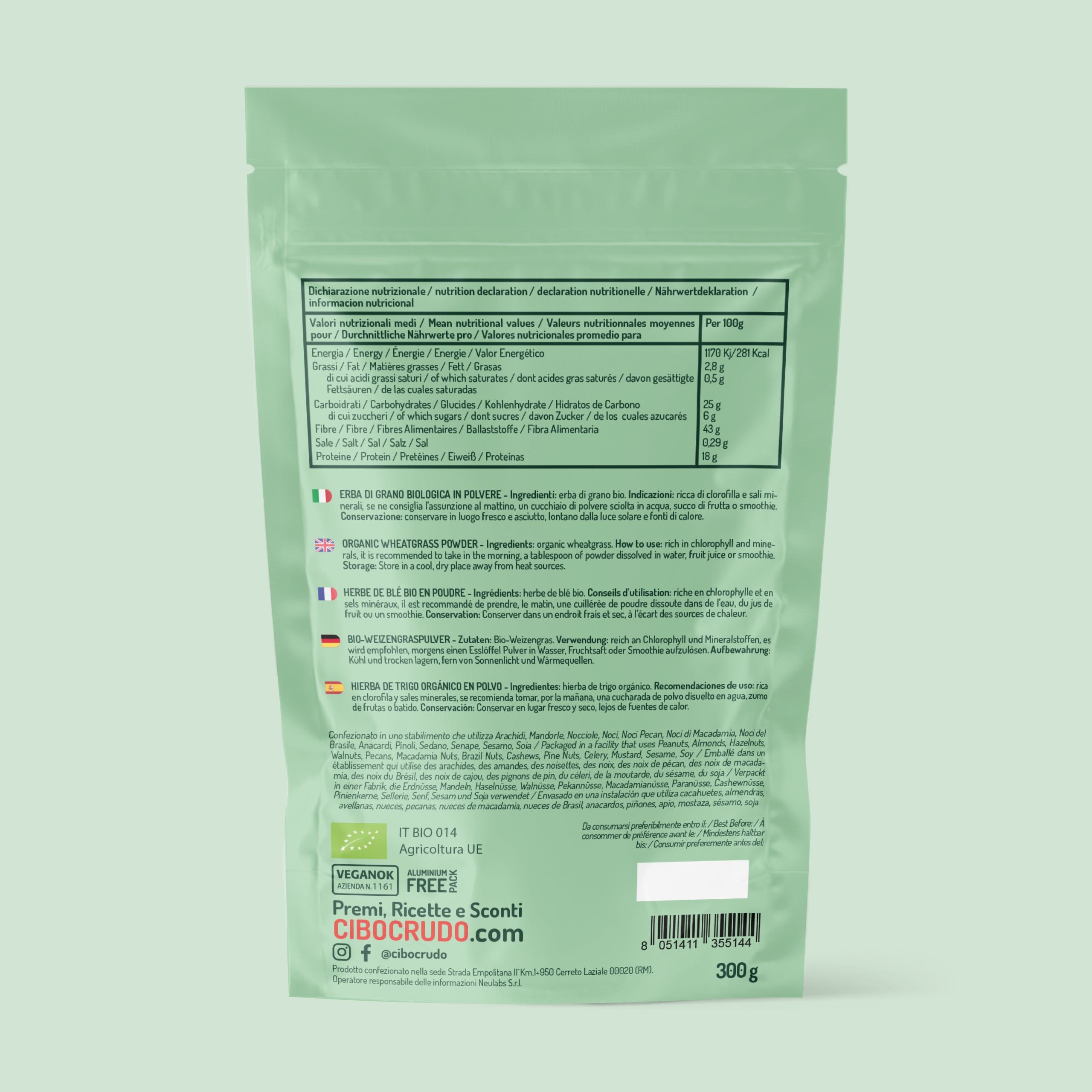 Erba Di Grano In Polvere Cruda Bio 2