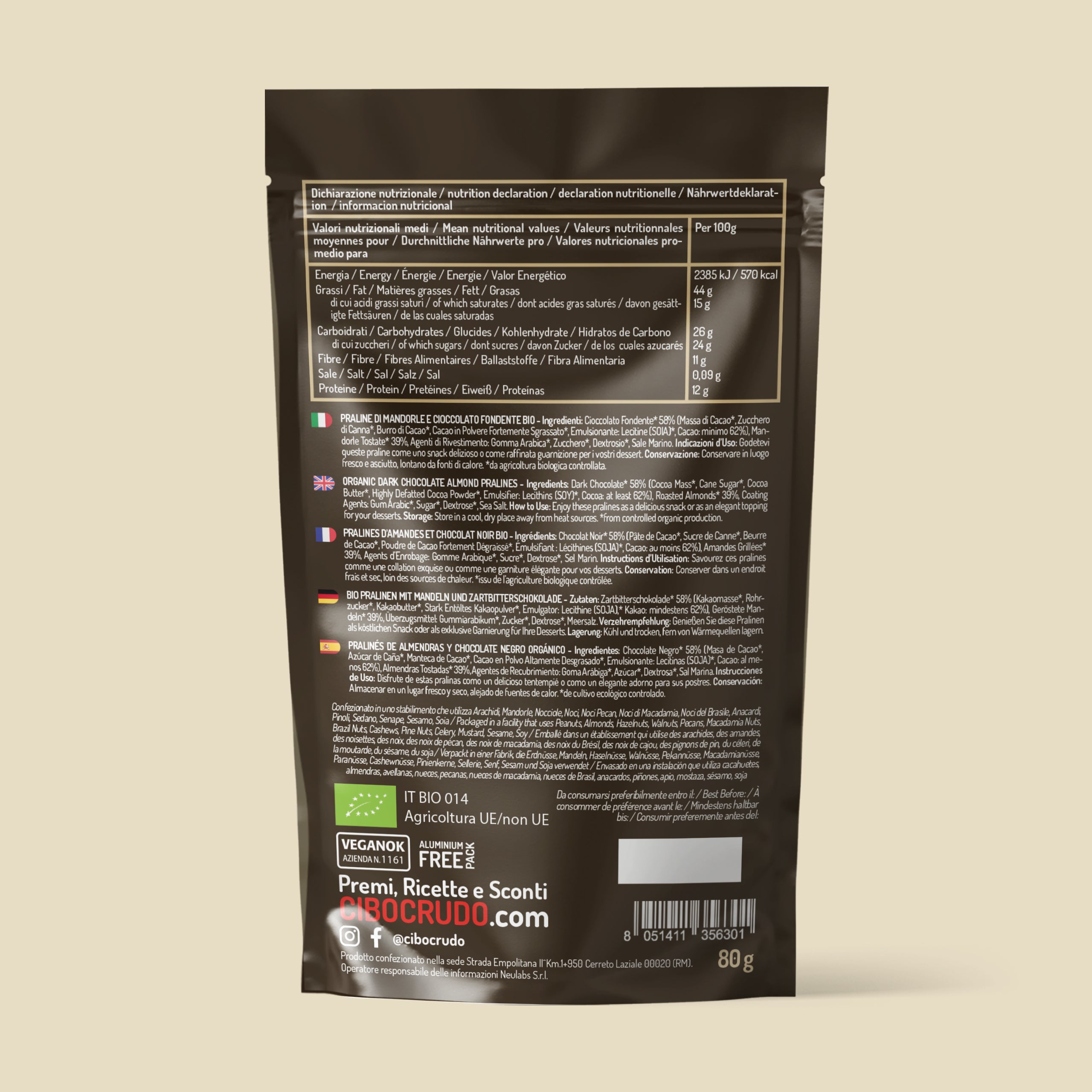 Praline di Mandorle ricoperte di cioccolato fondente